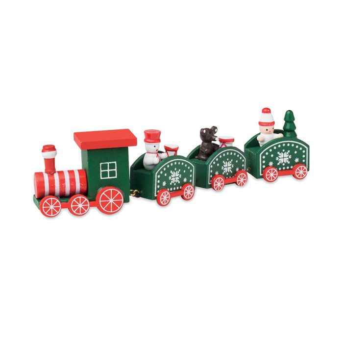 Train promotionnel de Noël en bois Juna couleurs assorties